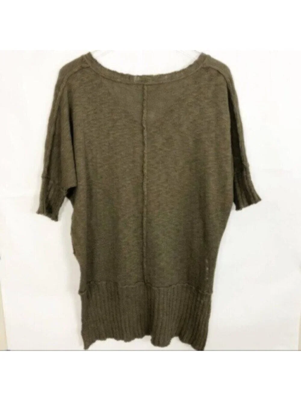 Signature 8 | Women's Green Slub Knit Hi Low Tunic Sweater Size Small